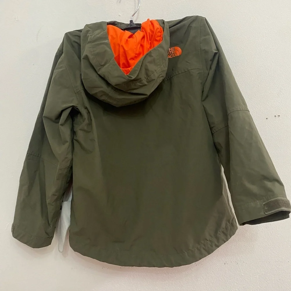 The North Face Olive Jacket with Orange Highlights